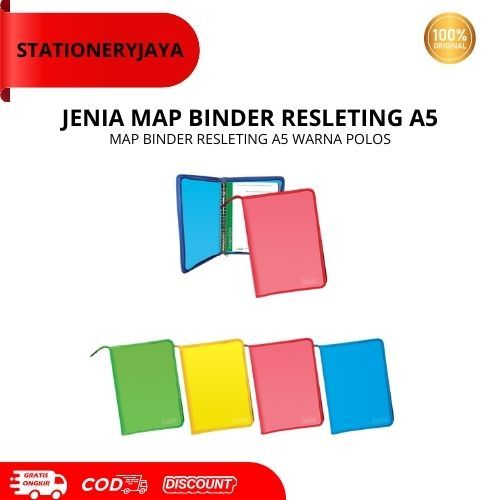 JENIA MAP BINDER ZIPPER A5 WRN / Binder A5 / MAP BINDER COLOR ZIPPER