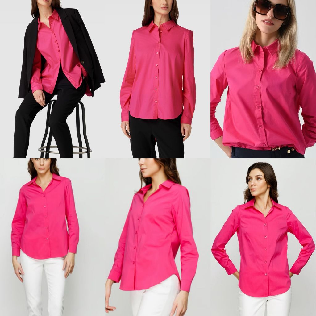 KEMEJA เสื้อเชิ้ตผู้หญิง PINK LONG-SLEEVED KM3