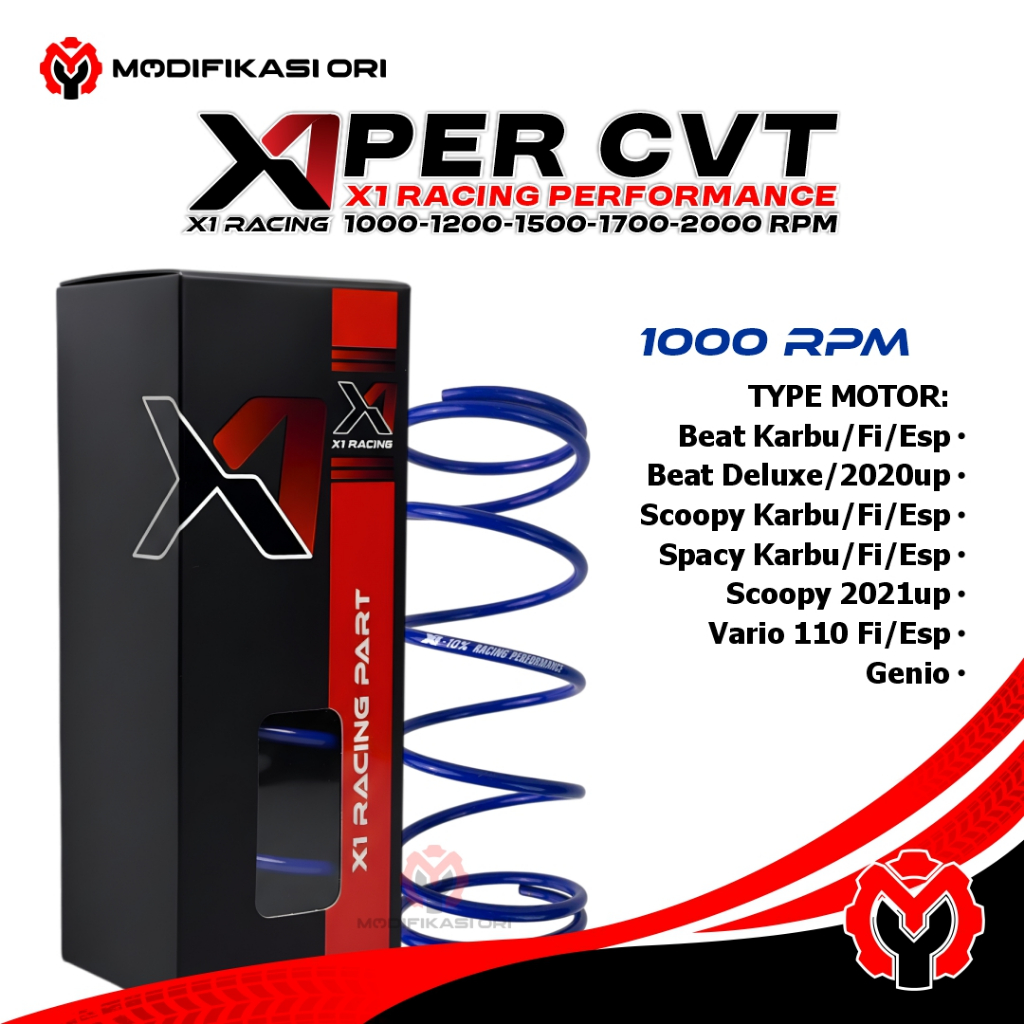 CVT SPRING 1000 RPM X1 RACING - HONDA BEAT SCOOPY GENIO SPACY - ORIGINAL MODIFICATION - 1200 1500 1700 2000 rpm - สปริงคลัตช์คู่แข่ง