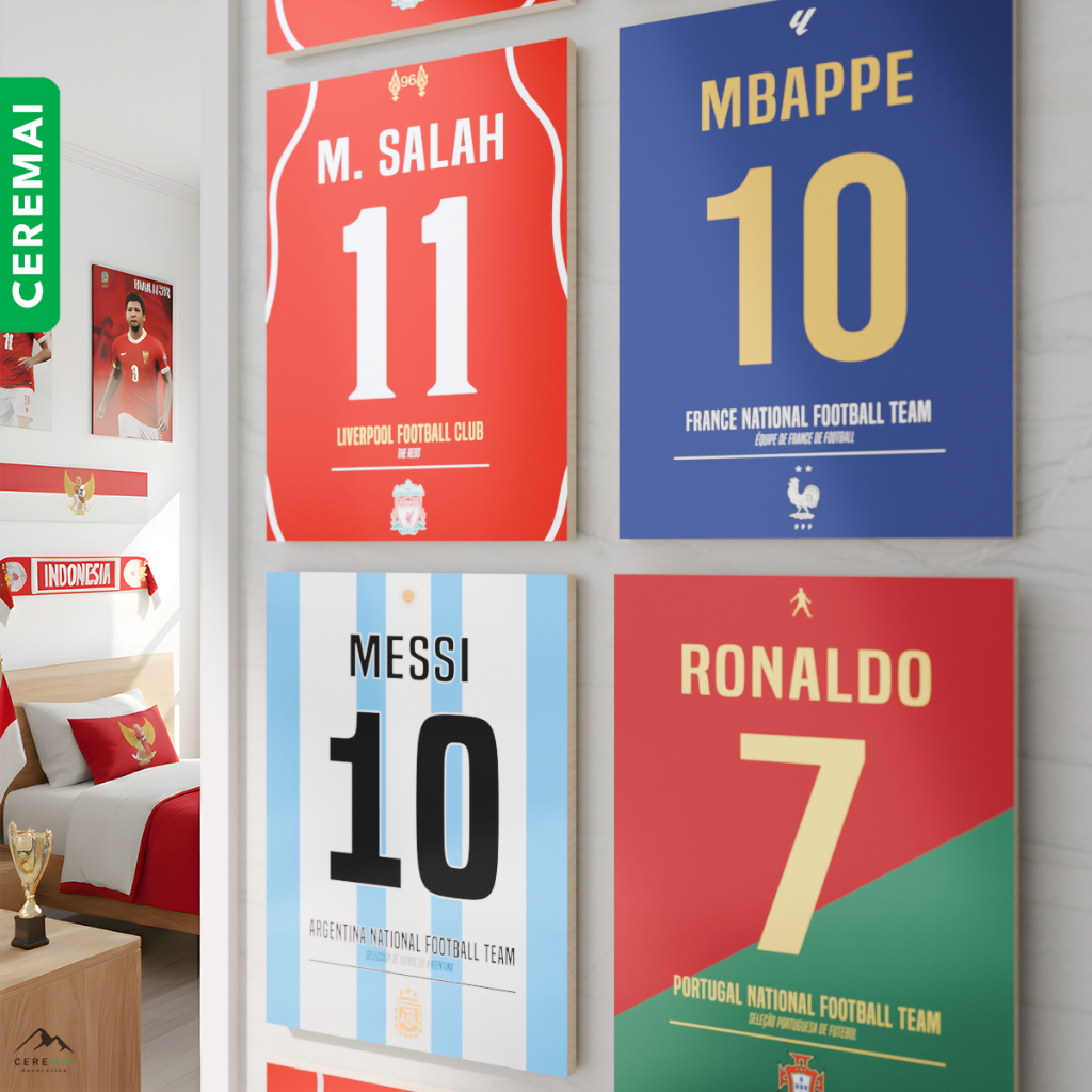 Messi Ronaldo International Football Player Jersey Poster European Club Mbappe M. ตกแต่งห้องผิด