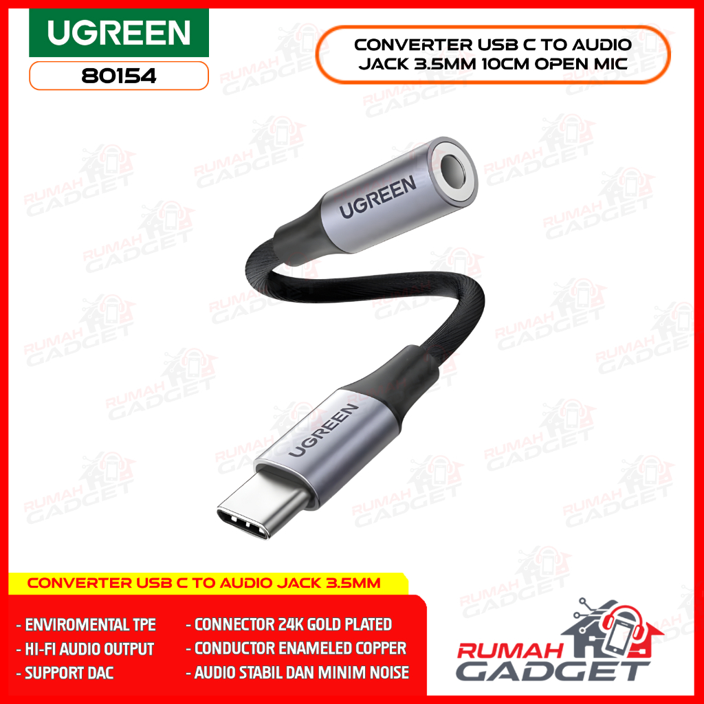 UGREEN Type-C to Audio Jack 3.5mm 10cm – DAC BES3002 – เสียง Hi-Fi
