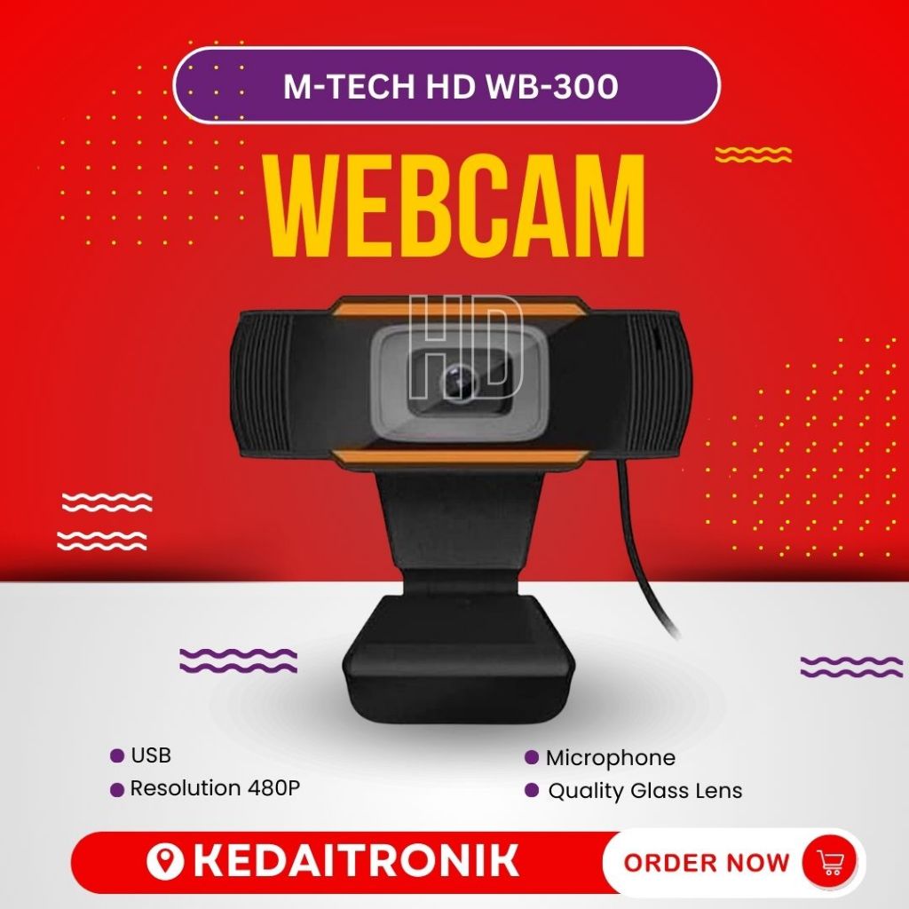 MTECH WB-300 HD 480P Webcam Web Cam WB 300 WB300