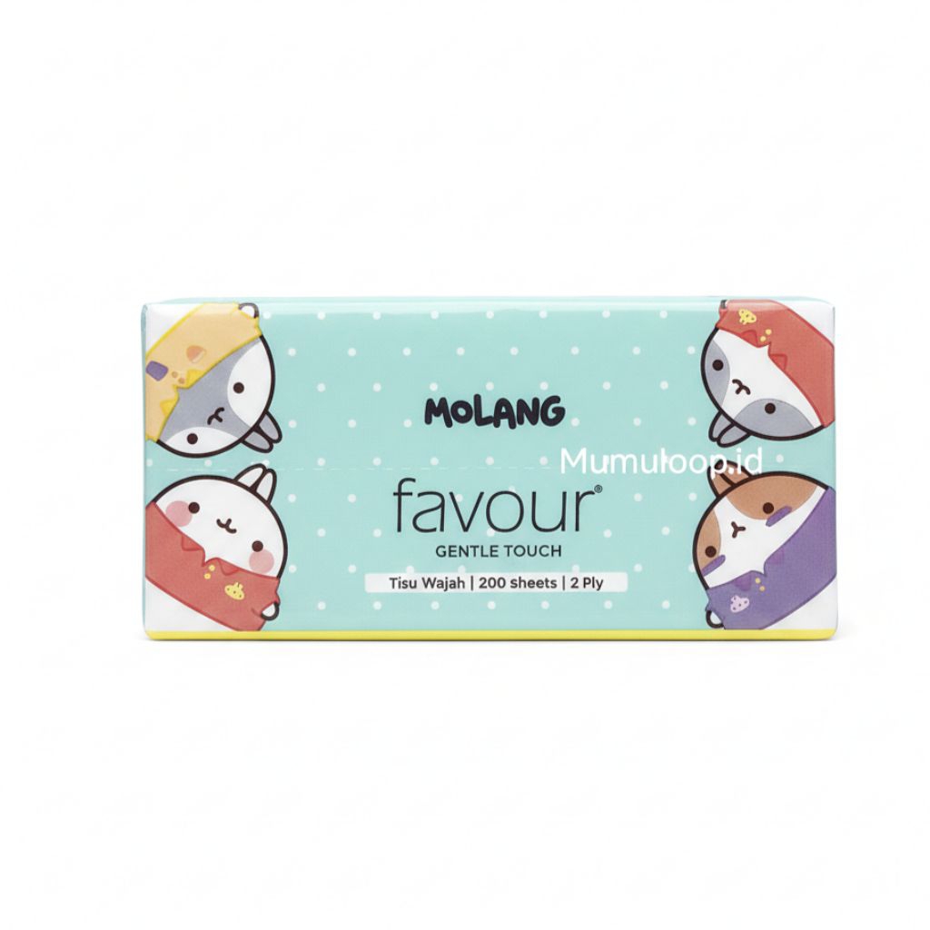 Favor Tissue Favor Pop Up Tissue 200s 2 ชั้น Molang กระดาษเช็ดหน้า กระดาษเช็ดหน้า