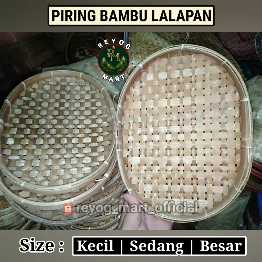 จานไม้ไผ่สําหรับข้าว / จานด้านข้าง / LALAPAN, ฐาน ELIPS ของ LATEST