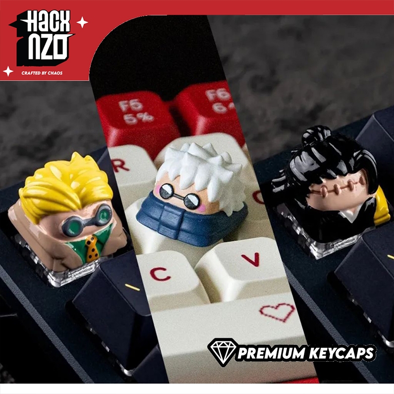 ปุ่มกด Jujutsu Kaisen Artisan – Gojo, Gego, และ Nanami Custom Resin Keycaps