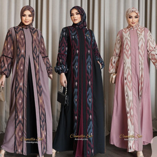 Camilla Gamis Set Hijab Amore By Ruby Ceruty Mix Mercerized Woven Anti UV Busui Friendly All Size Jumbo Lengan Balon