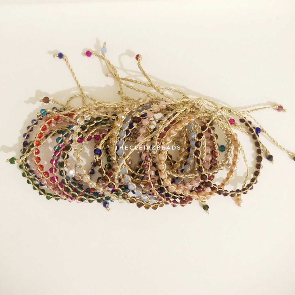 CRYSTAL CZECH MACRAME ONE TONE BRACELLET // คริสตัล CZECH BRACELET 1 สี