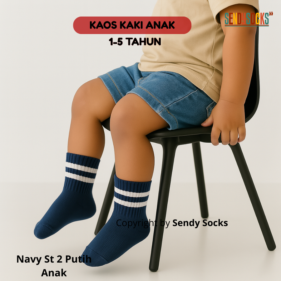 ถุงเท้า โรงเรียนเก่า ถุงเท้าเด็กลายทางยาวผ้าฝ้ายหนา 1-5 ปี - ถุงเท้าส่ง