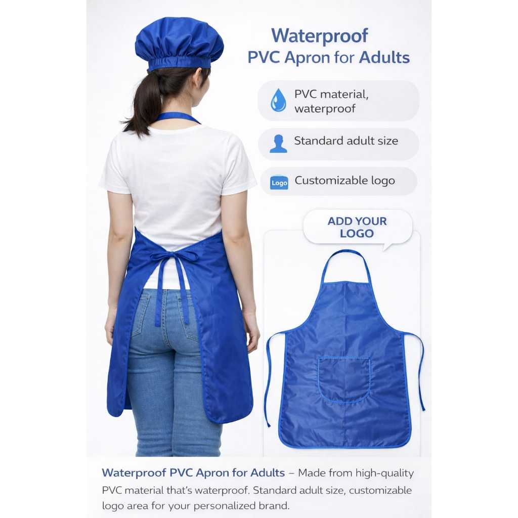 MBG WATERPROOF APRON MBG ANTI OIL APRON พร้อมโลโก้ BGN