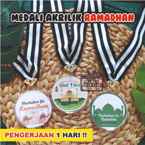 EID AL-FITR MEDAL - RAMADHAN MEDAL, CUSTOM MEDAL, UK ACRYLIC MEDAL 7 ซม. MAREV CREATIVE