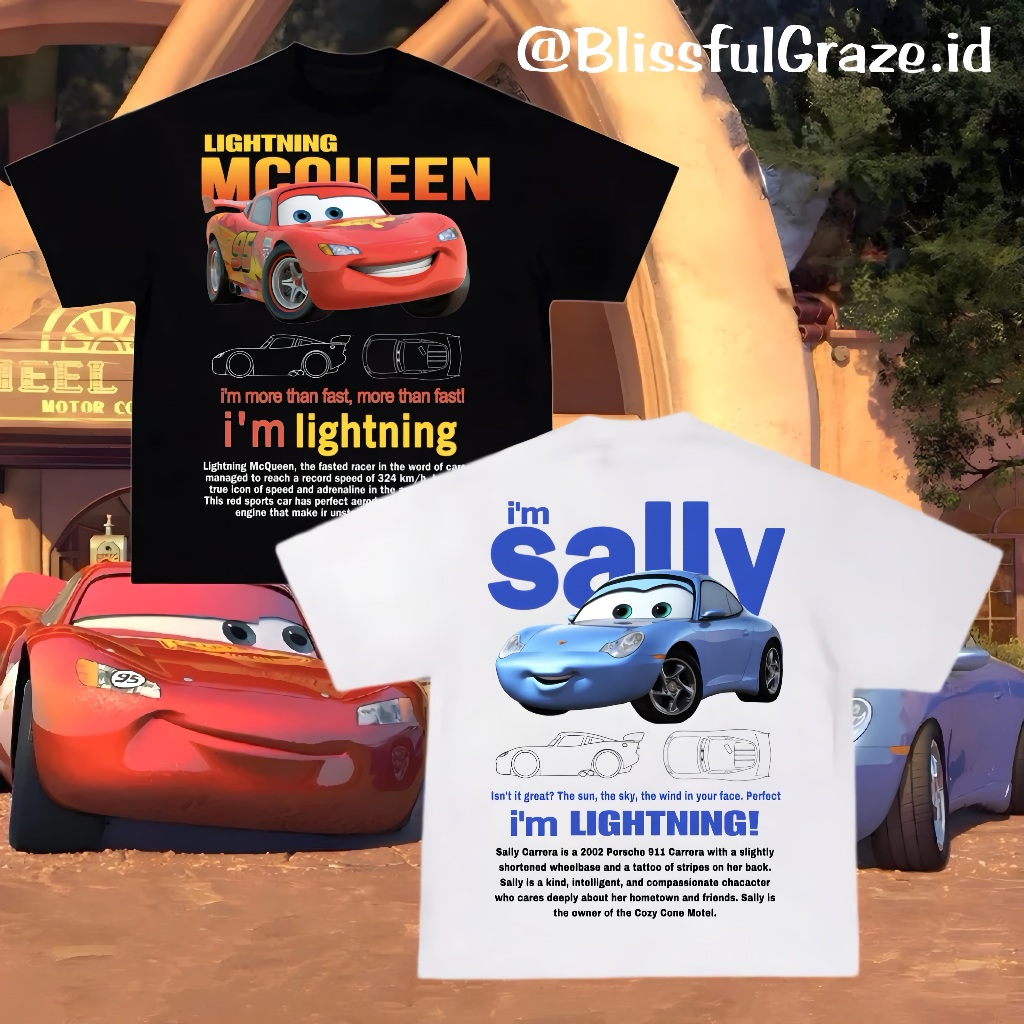 เสื้อยืด Mcqueen And Sally | ฟ้าผ่าแมคควีน | เสื้อยืดคู่รัก | Mcqueen Mcqueen Mcqueen Mcqueen Mcquee