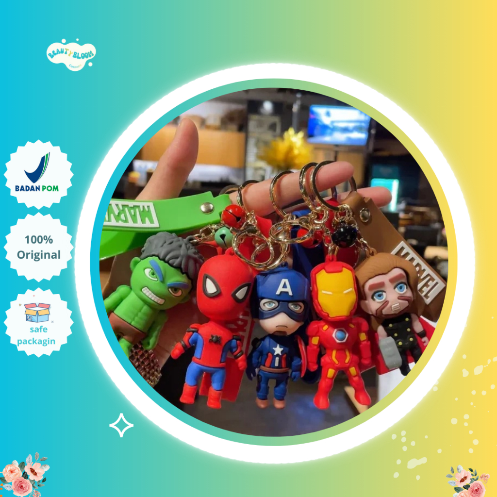 GANTUNGAN Marvel พวงกุญแจ พวงกุญแจตัวการ์ตูน Marvel