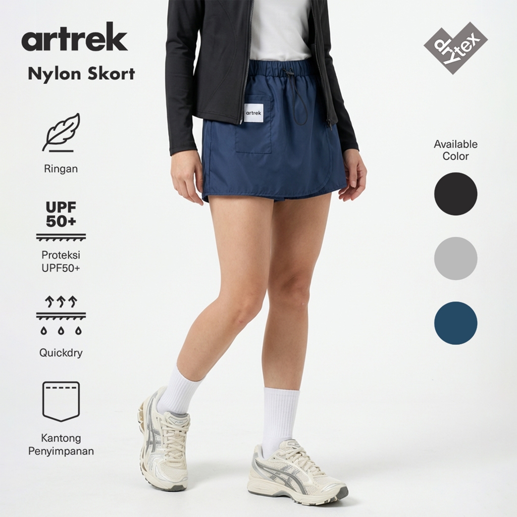 Artrek Nylon Skort Padel เทนนิสสบายน้ําหนักเบากีฬากระโปรง Bottoms