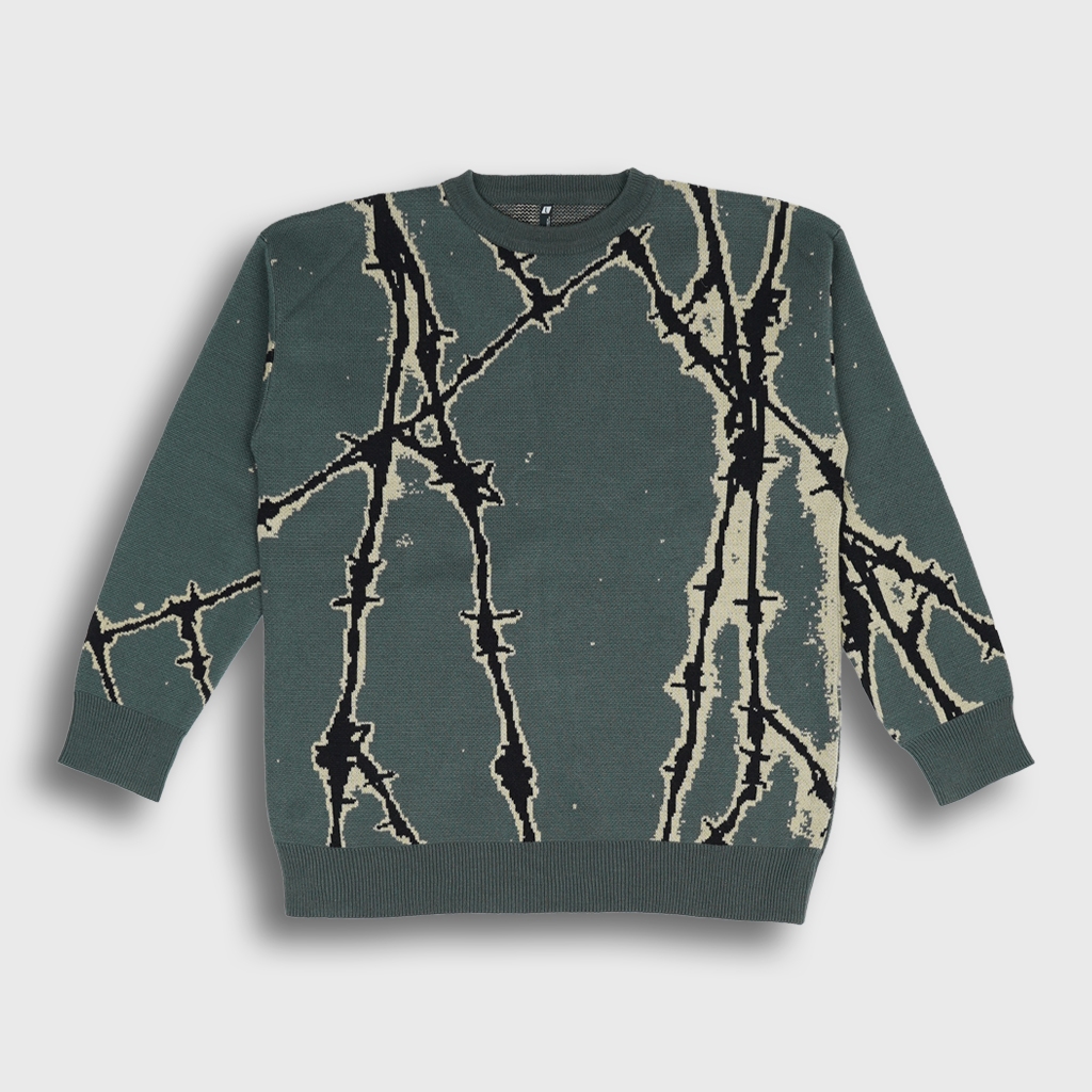 เสื้อกันหนาว Bloods Series เสื้อไหมพรม Bared 01 Olive