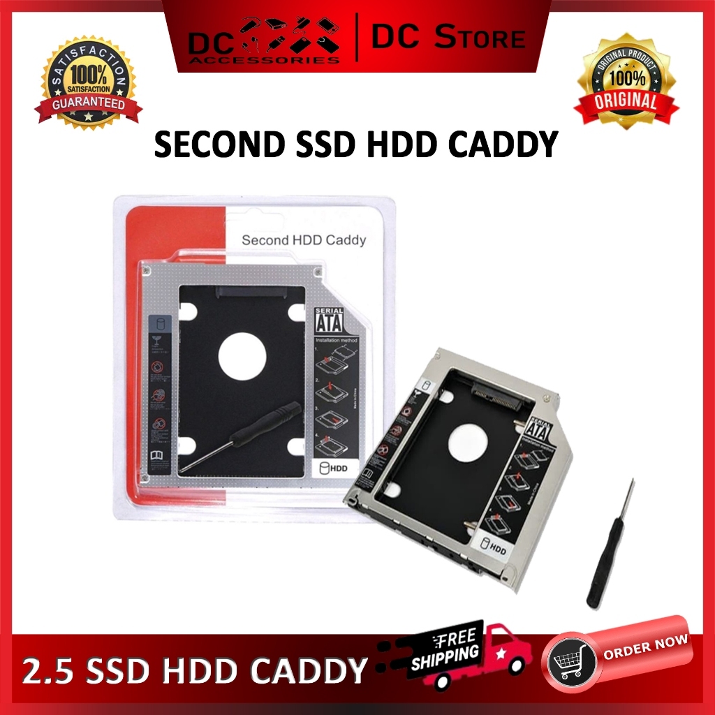 แคดดี้ HDD ดั้งเดิม 12.7 มม. SATA SSD แคดดี้แปลง HDD เหล็กพลาสติกสากลทนทานสําหรับแล็ปท็อป