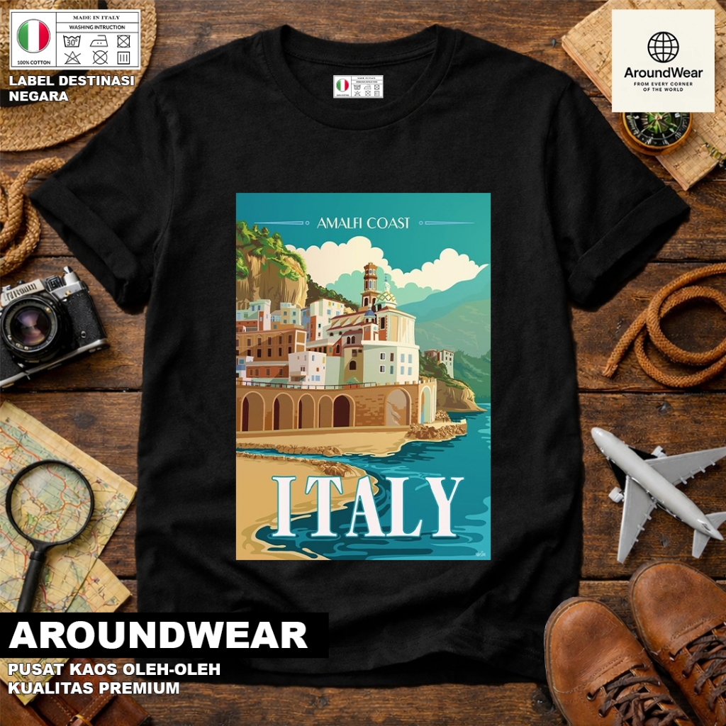 ITALY SOUVENIR T-SHIRT 15 WITH ITALY COUNTRY TAG PREMIUM SOUVENIR MATERIAL GIFT