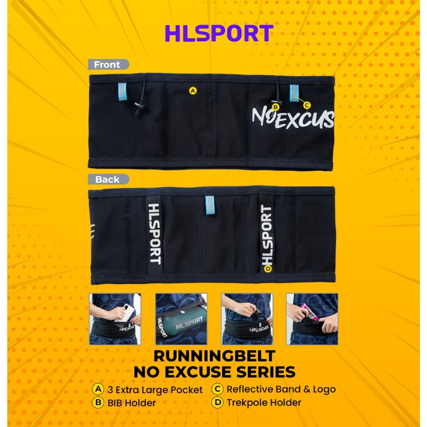 NO EXCUSE Running Belt Running Belt Running Band Sports Bag Mens and Womens Belt Sports Accessories