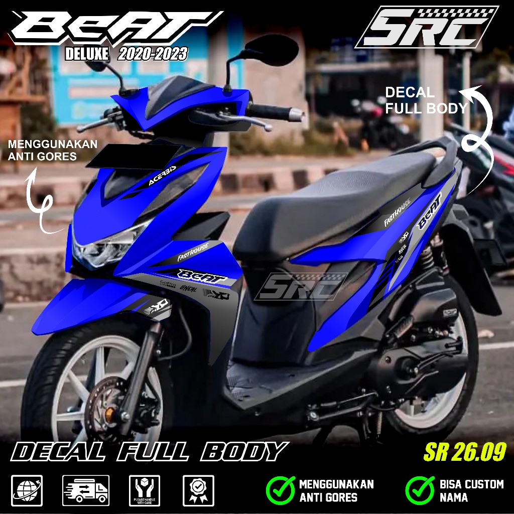 สติกเกอร์เต็มตัวล่าสุด Honda Beat Deluxe Beat Street 2020 2021 2022 2023 สติกเกอร์เต็มตัว Beat Delux