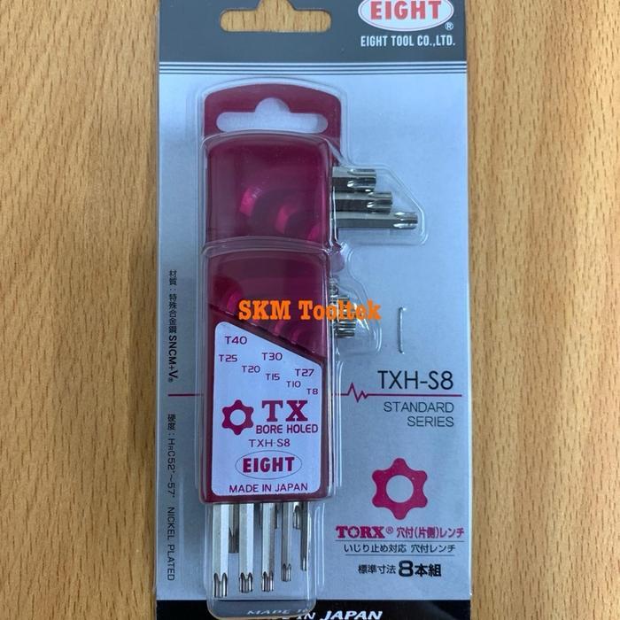 กุญแจแปดหลุม Star L (8 ชิ้น) T8 - T40 (TXH-S8)