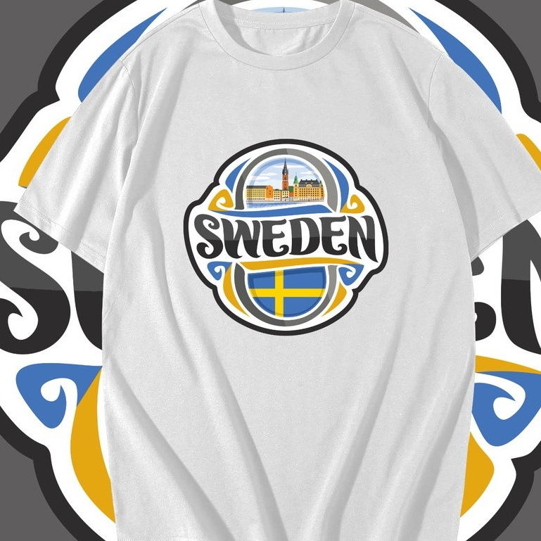 เสื้อยืด SWEDEN พร้อมฉลากเปิดสําหรับ SOUVENIR - SWEDEN TSHIRT SOUVENIR