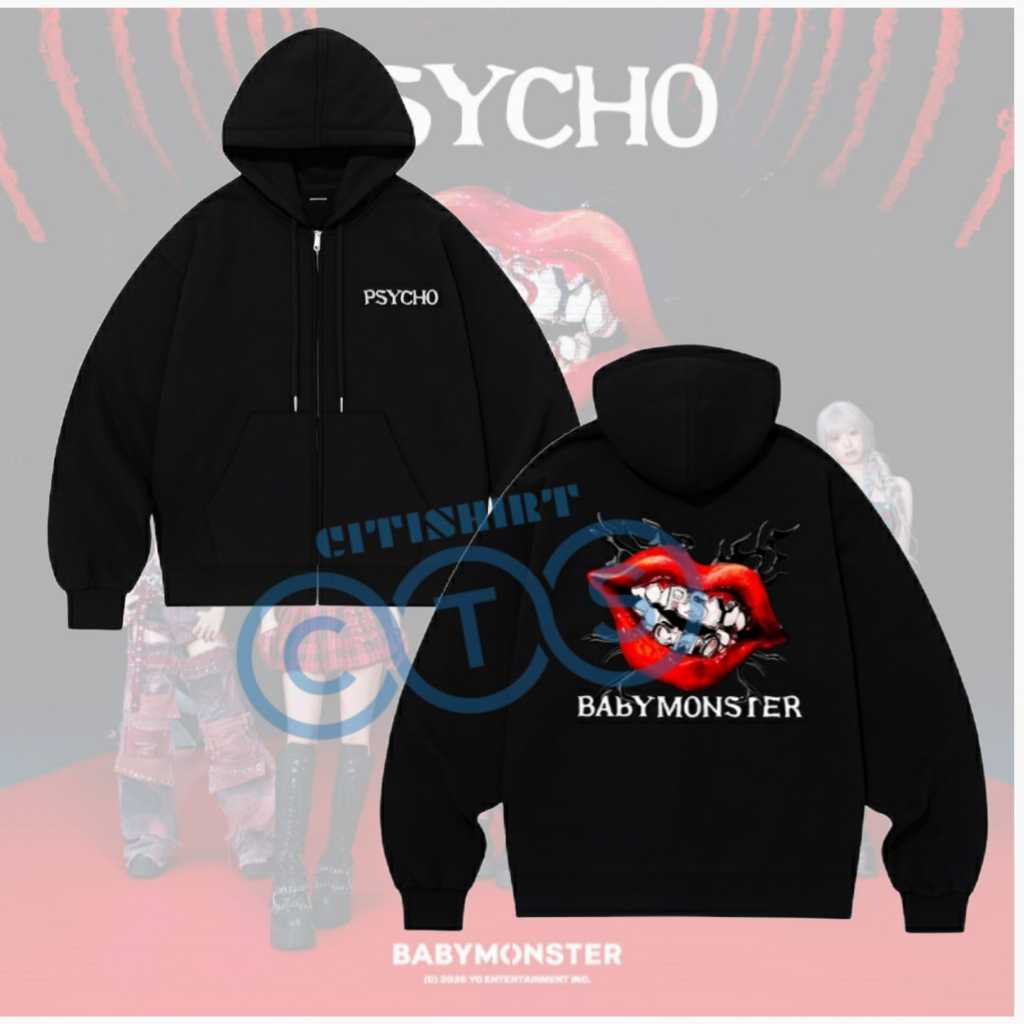 PSYCHO BABYMONSTER KPOP BAEMON MONSTER BM BABY MONSTER MONSTER ZIPPER JACKET