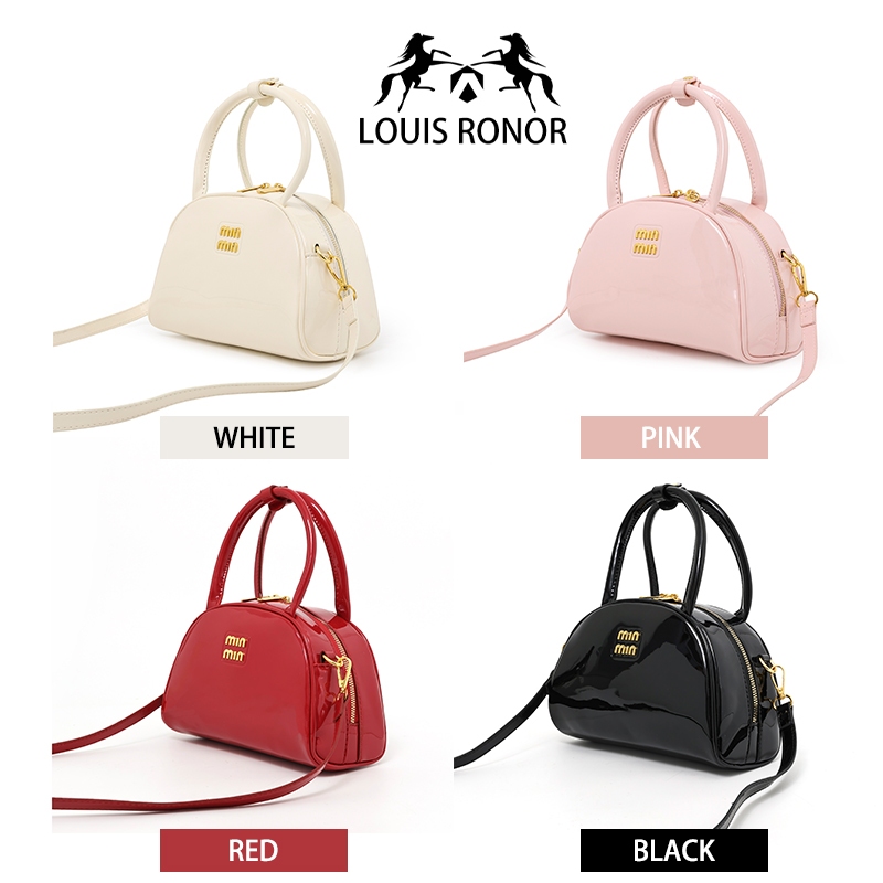 BJ44011 - BLACK/PINK/RED/WHITE - MINMIN OVAL HANDBAG SLING BAG, FASHION IMPORTED WOMENS BAG, FASHION