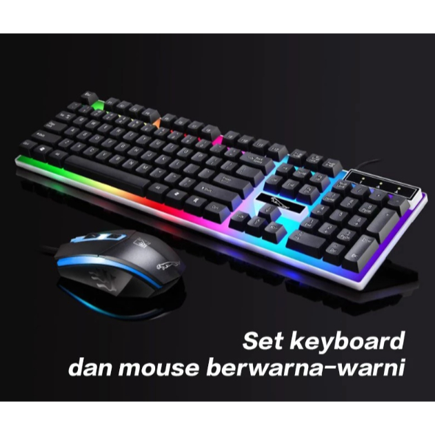 คีย์บอร์ด เมาส์คอมโบ GAMING RGB USB MOUSE คีย์บอร์ด RGB คีย์บอร์ดเกม สาย USB