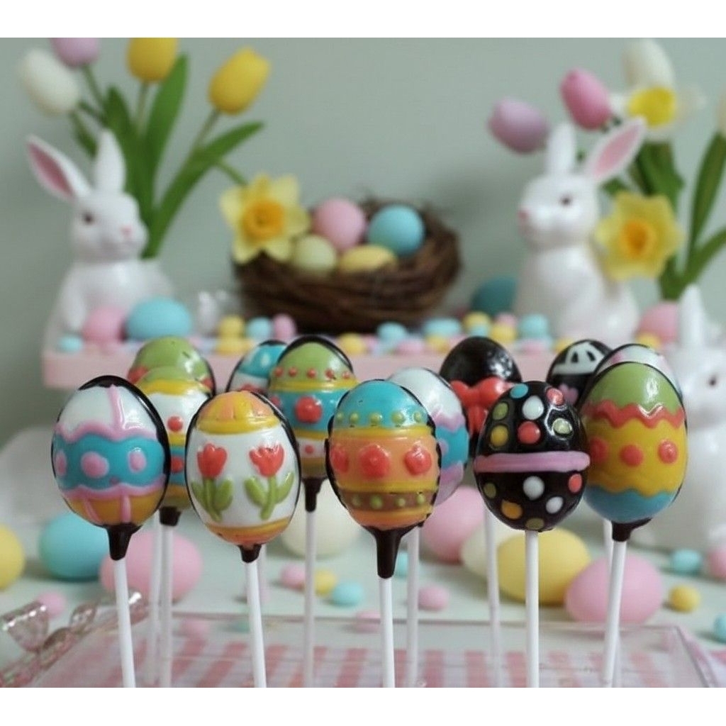 Easter Egg Chocolate ของที่ระลึก แพ็ค 10 ชิ้น - Easter Egg Chocolate Lollipop Handmade