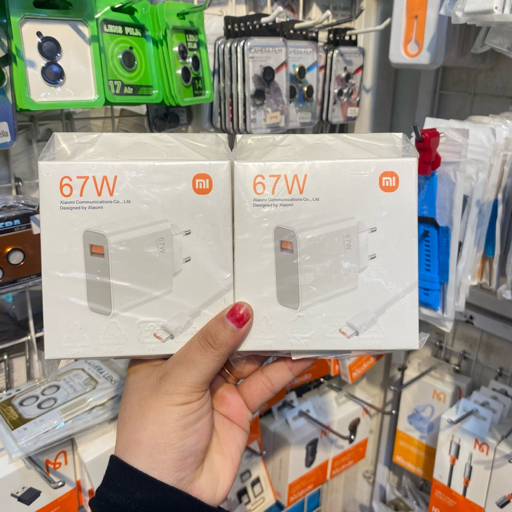 XIAOMI 67W CHARGER Power Adapter Suit 2 in 1 67w Power Adapter และสายเคเบิลข้อมูล type c Original