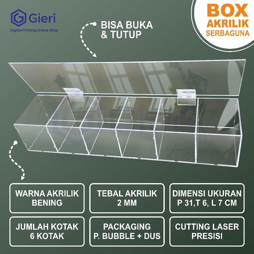 GIERI - MULTIPURPOSE ACRYLIC BOX / DISPLAY BOX / DISPLAY BOX, WATCHES, ETC.