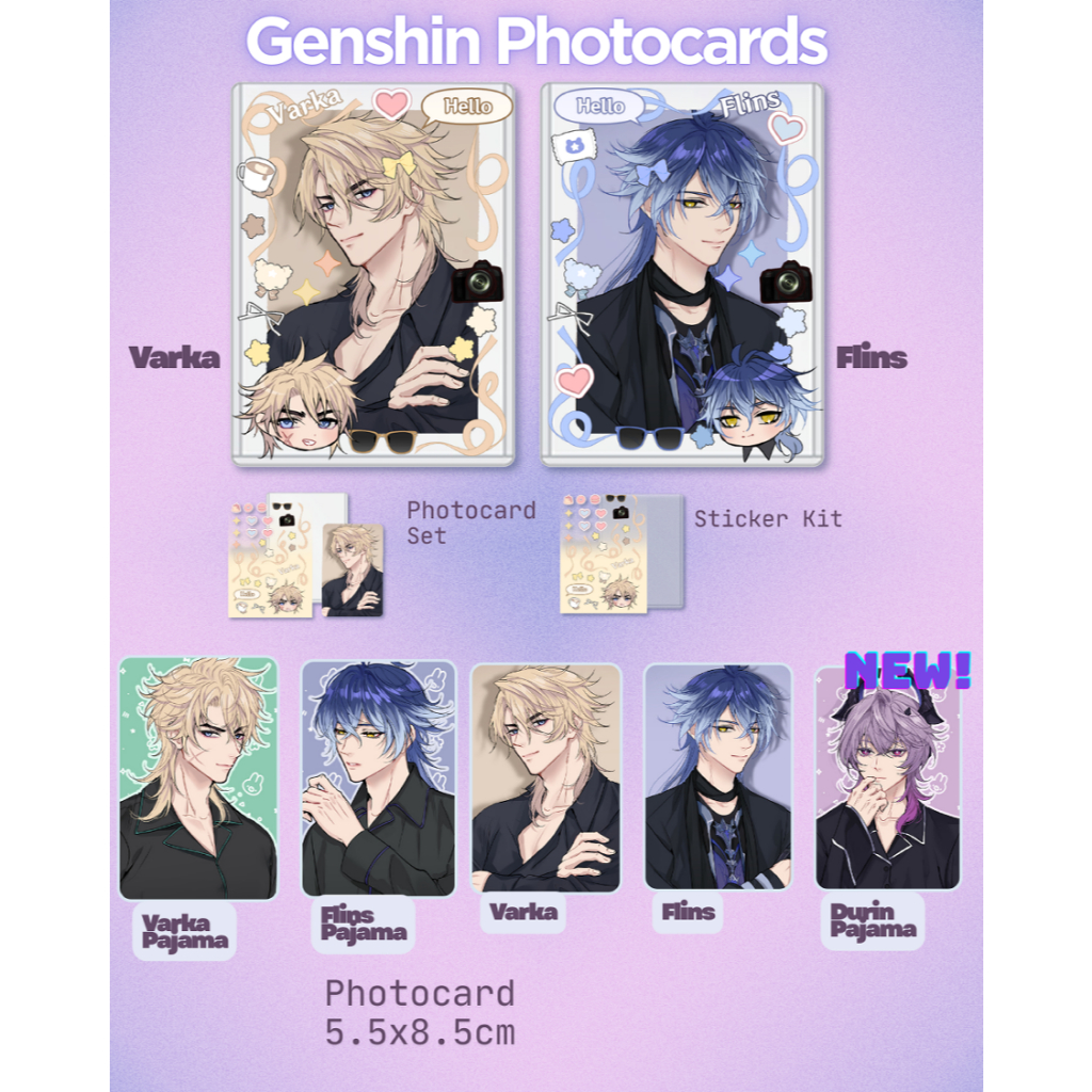 Genshin Impact Photocard Varka Flins Ororon Kinich Neuvillette Wriothesley