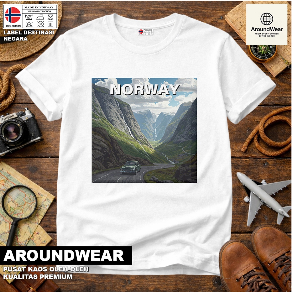 เสื้อยืด NORWAY 19 SOUVENIR พร้อมแท็ก NATIONAL จาก NORWAY COTTON 30S ของขวัญพรีเมี่ยม SOUVENIR