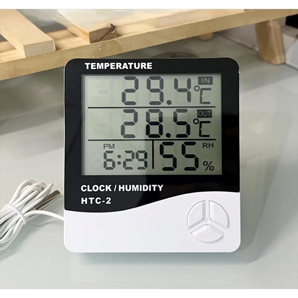 นาฬิกาตั้งโต๊ะดิจิตอล HTC-2 Smart Clock Digital Smart Temperature Alarm Onisto.id