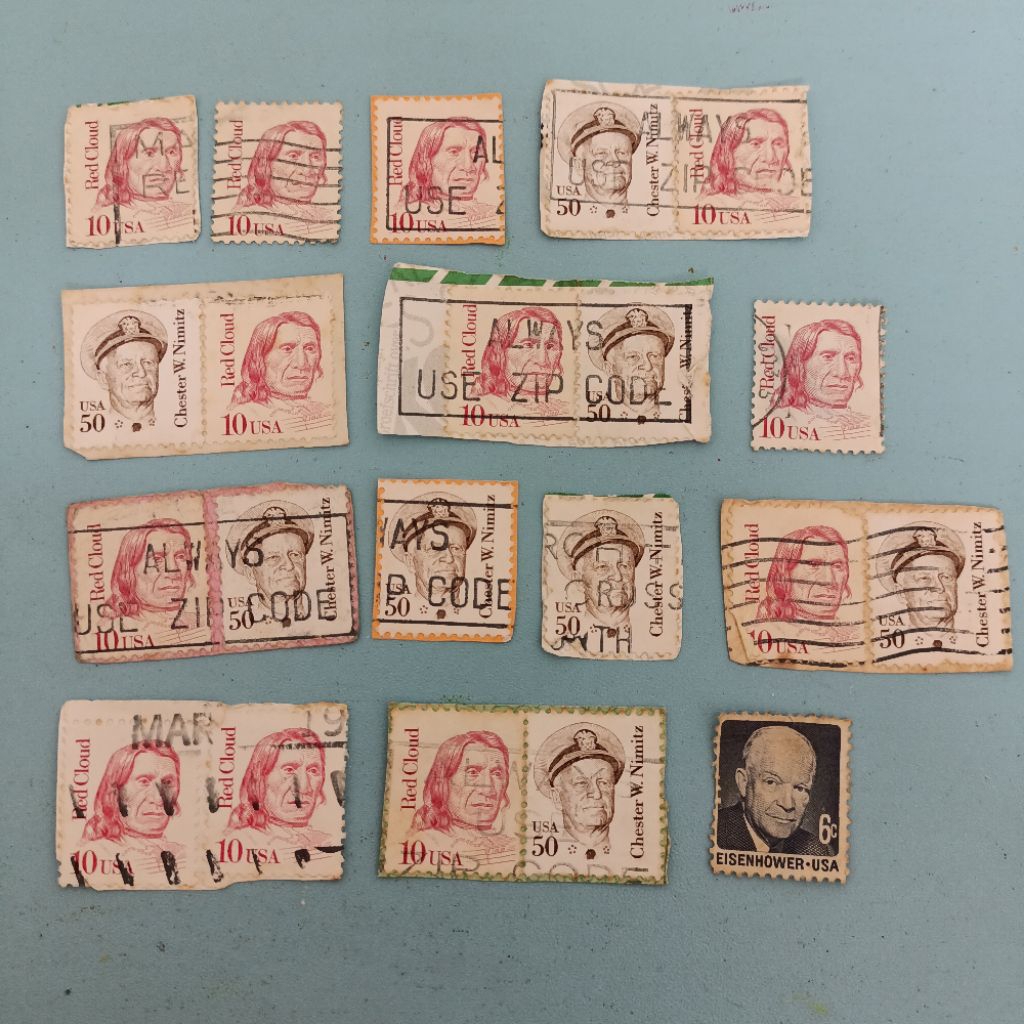 21 เมล็ดแสตมป์ USA ใช้ฟิกเกอร์ USA Red Clouds Chester W Nimitz