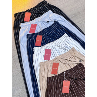 HYLE - Everyday Pants - Stripe Pants Bangkok - Celana Panjang Wanita Kulot Formal Casual Loose Basic