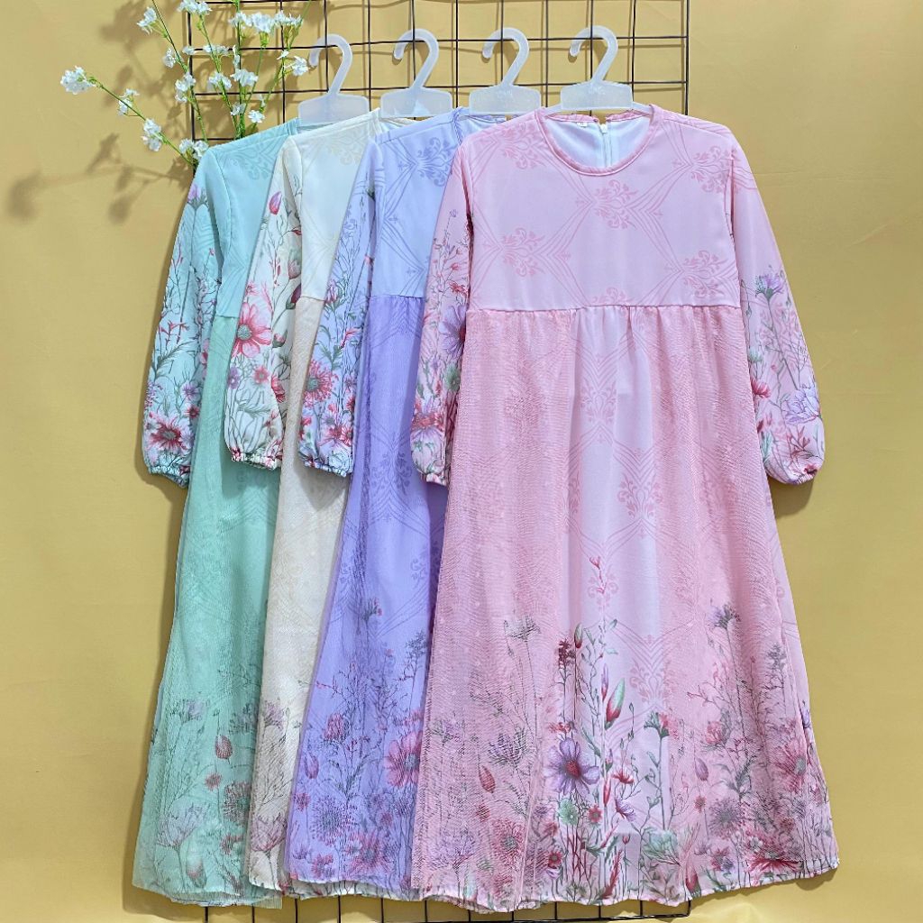 CAMELIA DRESS II GIRLS GAMIS ทํามาจากความสะดวกให้กับ GAMIS 2-12 ปี