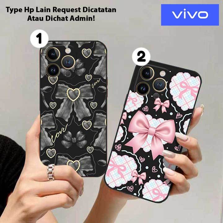 [MCF03] Softcase Square Ribbon Motif สําหรับ VIVO Y22 Y21S Y17S Y20S Y12S Y15S VIVO V27E V9E V21 4G/