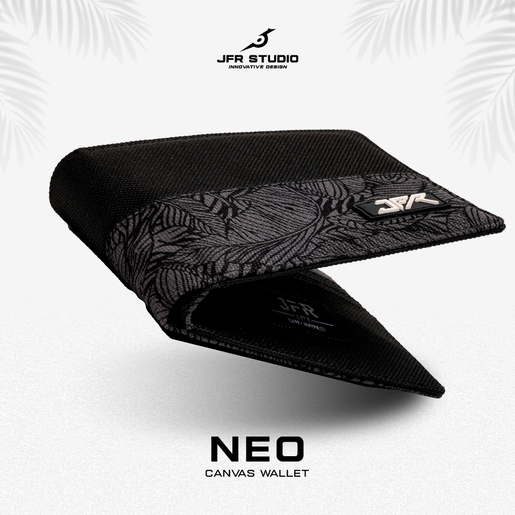 JFR Mens Minimalist Canvas Wallet with Premium Motif - Neo Wallet JP62