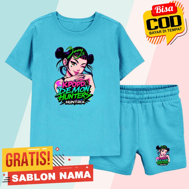 HUNTRIX KPOP DEMON HUNTERS ZOEY ชุดเสื้อยืดเด็ก - HUNTRIX KPOP DEMON HUNTERS ZOEY เด็กชายและเด็กหญิง