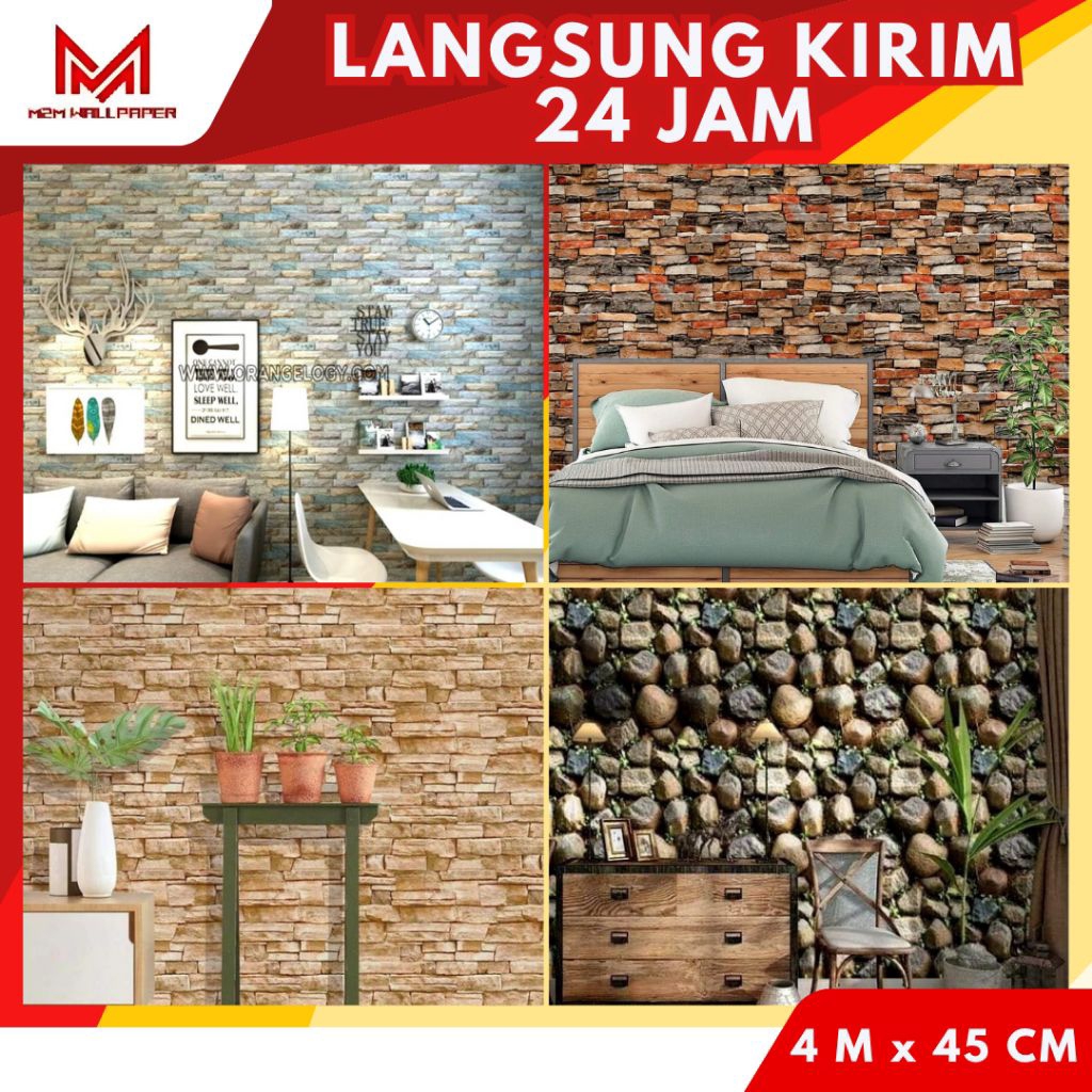 3D หินธรรมชาติ Motif วอลเปเปอร์ติดผนังห้องนั่งเล่นวอลเปเปอร์ติดผนังห้องนอนวอลเปเปอร์ติดผนัง