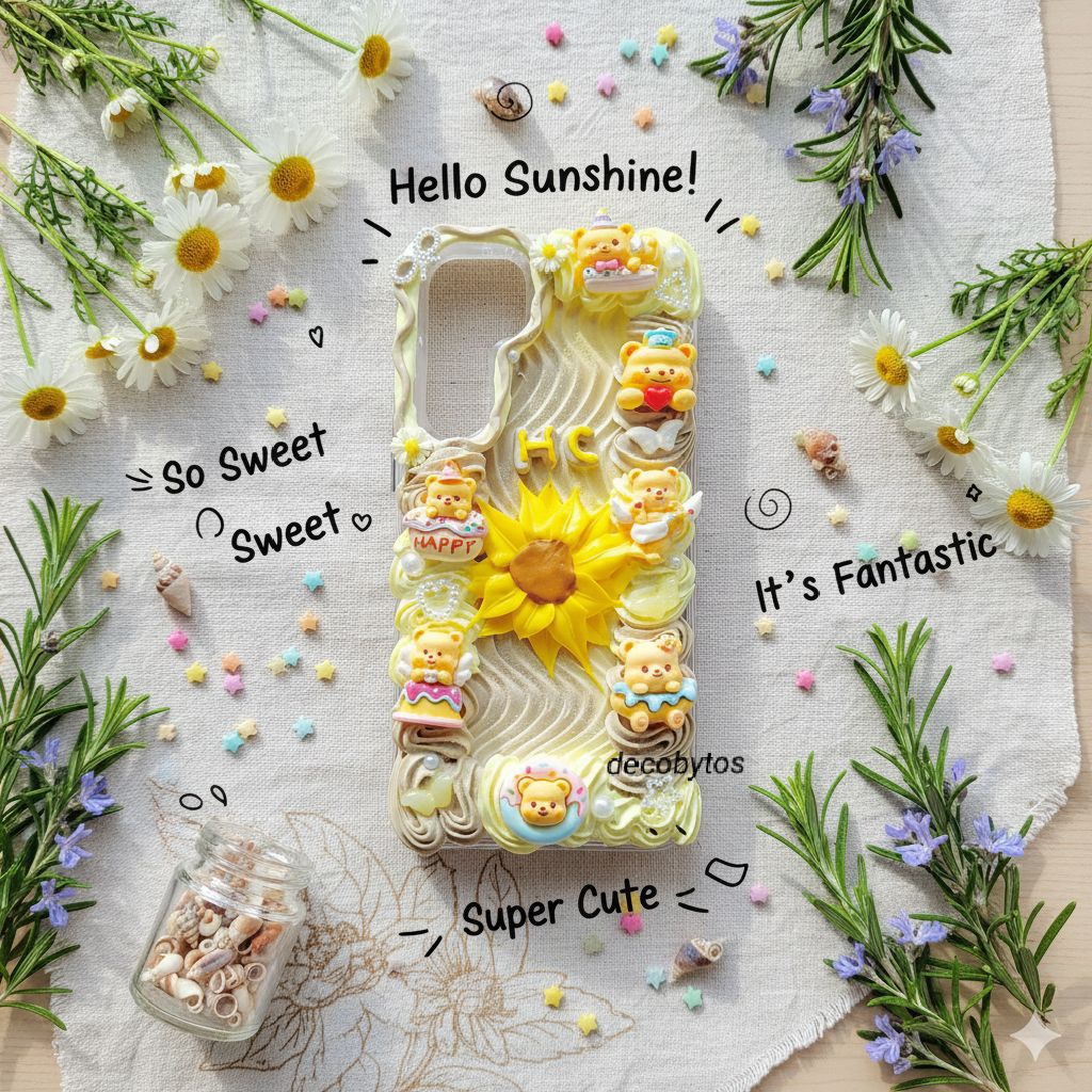 (decobytos) PRE-ORDER Decoden Phone Case Haechans Shine หูหนวกสําหรับ HP Handmade Deco Cream 3D ทุกป