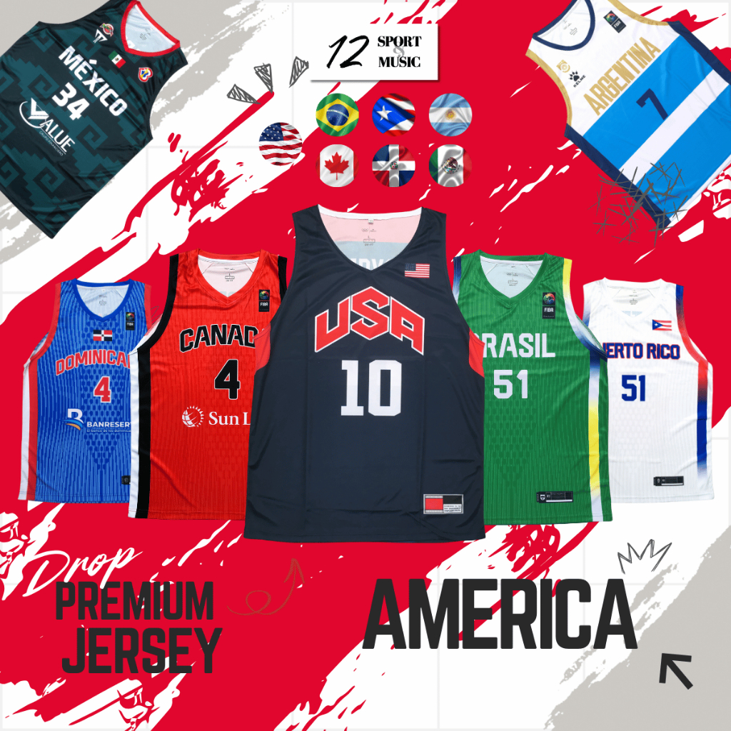 [เปิด PO] FIBA World Cup and Olympic FIBA AmeriCup America Basketball Jersey
