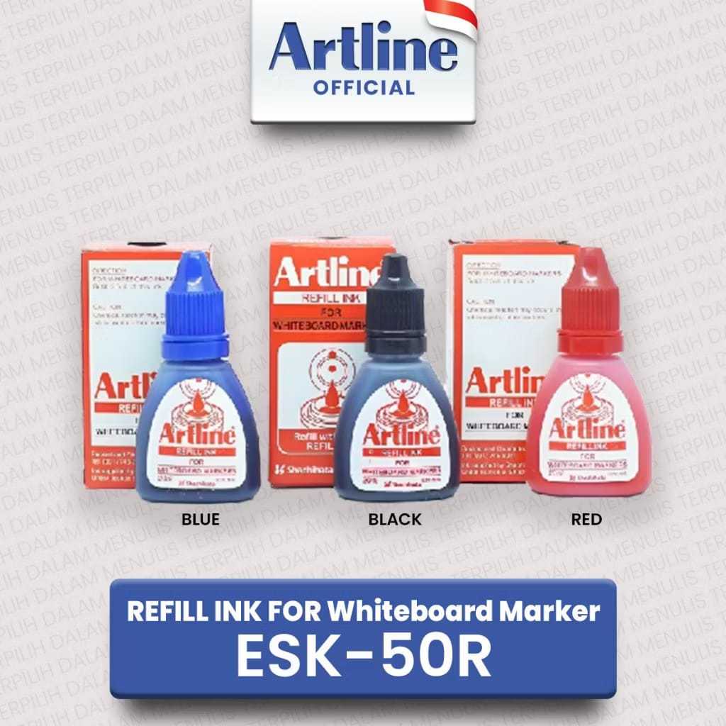 Artline ESK-50R หมึกเติมปากกาไวท์บอร์ด – หมึกสี 20ml Xylene ฟรี