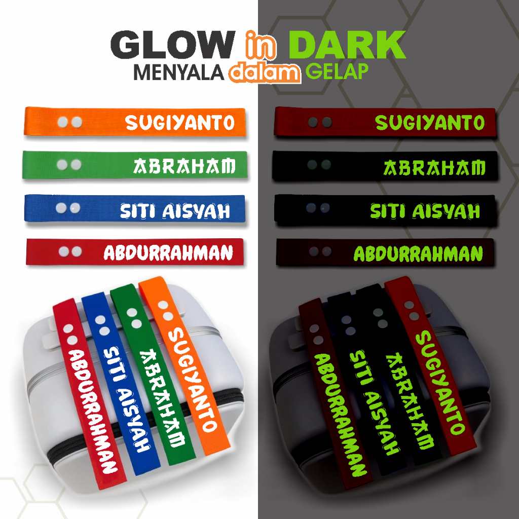 BAGGAGE TAG (LUGGAGE TAG) Glow In The Dark screen print // UMRAH & HAJJ LUGGAGE MARKER TAG