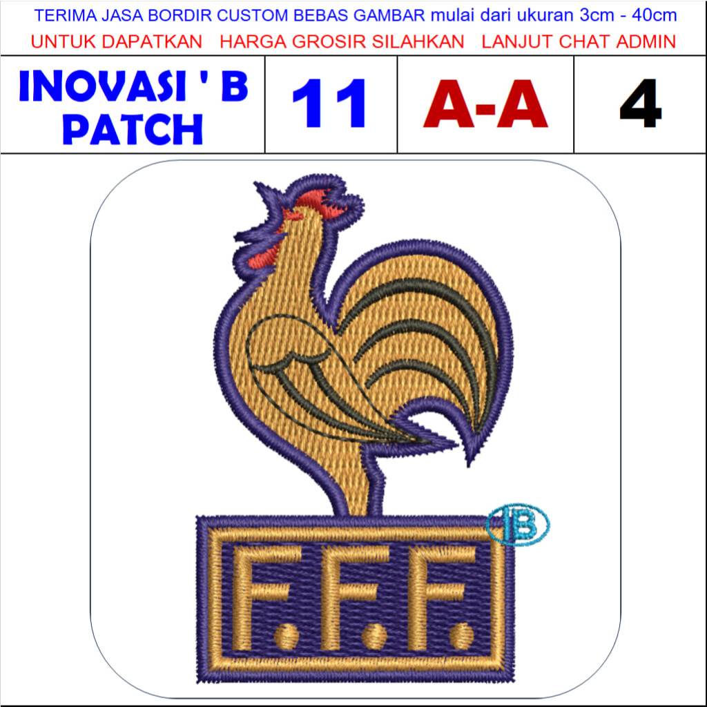 FFF FRANCE FOOTBALL LOGO EMBROIDERY PATCH 1982-1998 (A4)