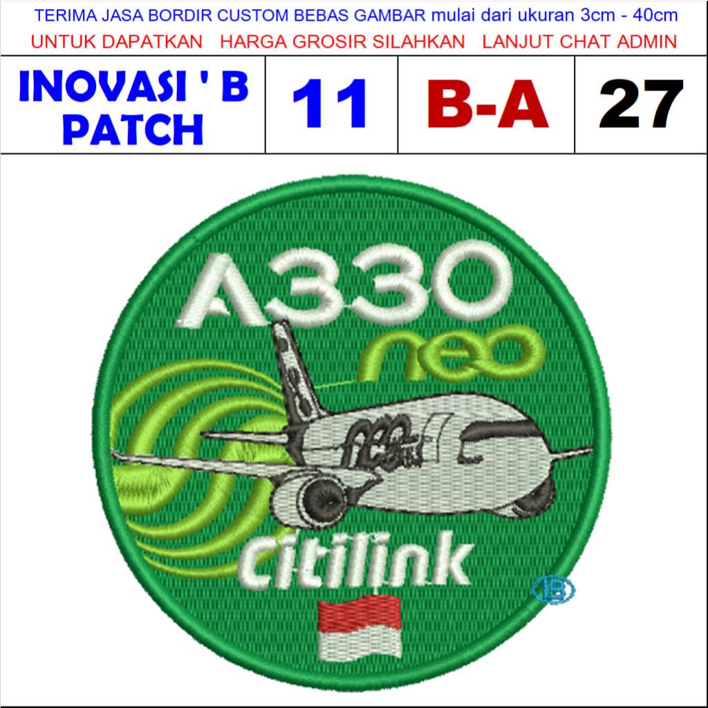 B-A27 A330 NEO CITILINK LOGO EMBROIDERY PATCH - INNOVATION OF TESTIMONI EMBROIDERY PATCH