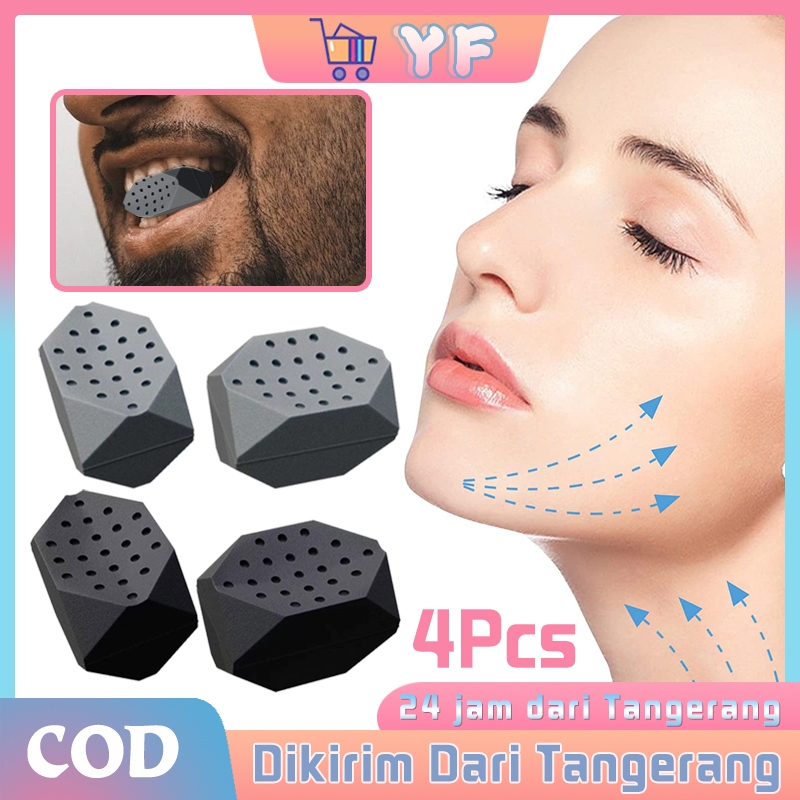 Jawline การออกกําลังกายซิลิโคนแก้มและขากรรไกร Slimmer Unisex Jaw Trainer 4 ชิ้น