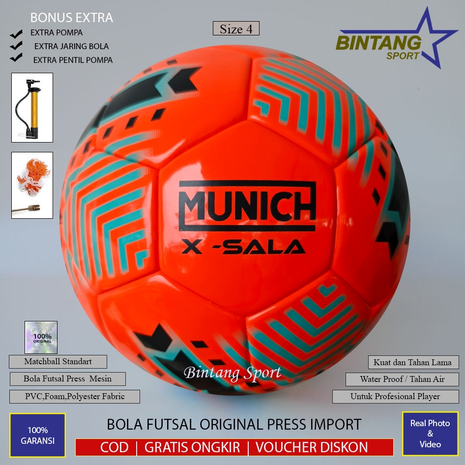 ลูกฟุตซอล Munich ไซส์ 4 X-Sala Original PVC
