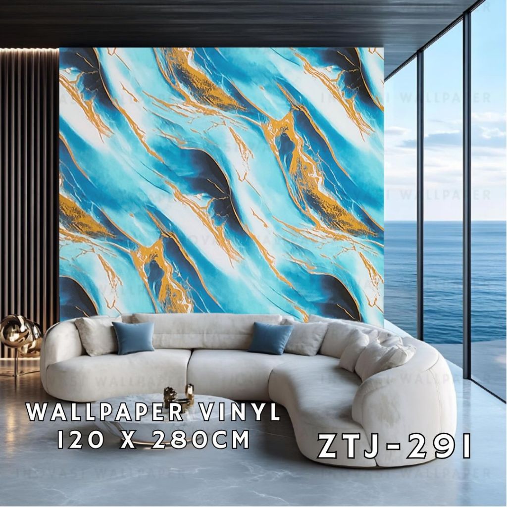 3D Wall Paper Marble Vinyl Wall Paper Panel Motif ขนาด 1.2 X 2.8M ความหนา 2.5 มม.