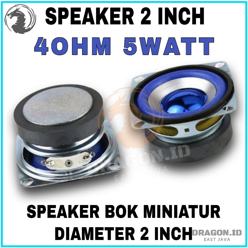 2" นิ้ว 4 Ohm 5Watt fullrange blue mini Speaker 2" 5W